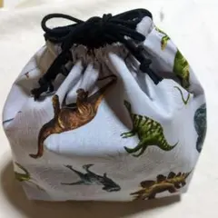 かっこいい恐竜柄(グレー)のお弁当袋