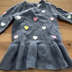 baby GAP グレー ハート柄 ニットセーター 12-18ヶ月