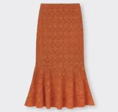 ジーユー　レースマーメイドロングスカート　オレンジ　Ｓ　新品未使用