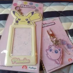 プリン＆ピカチュウ　2個セット ポケモンバッグチャーム&フォトケース