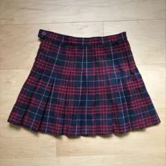 American Apparel プリーツスカート M ネイビー/レッドチェック