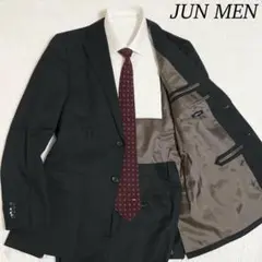 ジュンメン　JUN MEN セットアップ　スーツ　ジャケット　ストレッチ　M 黒のサムネイル