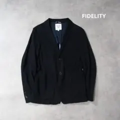 専用 FIDELITY / コットン 鹿子 ニット テーラードジャケット 紺のサムネイル