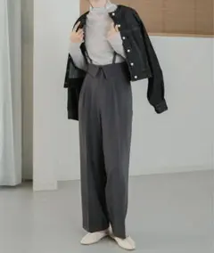 即完売　Bab 2WAYハイウエスト　スラックス