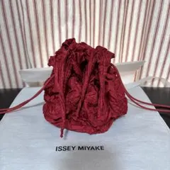 ISSEY MIYAKE プリーツ 巾着 ポーチ レッドのサムネイル