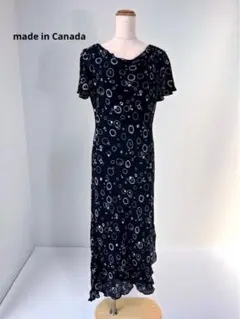 定価24000THE TOE ベロア ロングワンピース M 黒キャミワンピース