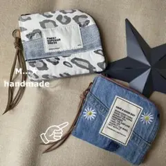 [632]刺繍デニム ＊ コンパクト財布