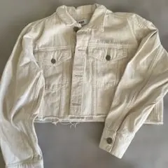 AZULホワイト クロップドデニムジャケット