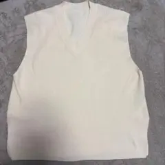 無印良品☆型崩れしにくい糸で編んだVネックベスト☆L