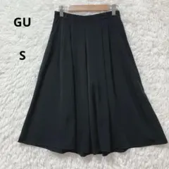 GU ジーユー ガウチョパンツ ブラック S 後ろゴム ポケット付き