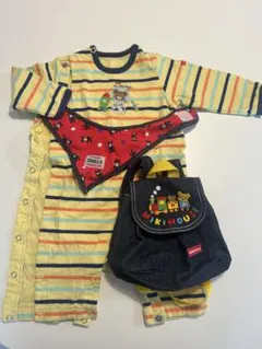 ミキハウス　カバーオール80㎝・スタイ・リュックセット