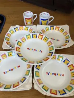 希少 レトロ MIKI HOUSE ミキハウス くま 食器7点セット 元箱あり 希少 レトロ MIKI HOUSE ミキハウス くま 食器7点セット 元箱あり