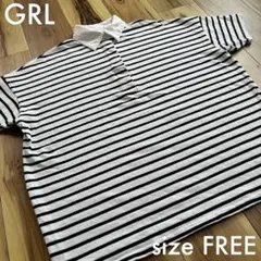 GRL ボーダーポロシャツ ワイドシルエットFREEのサムネイル