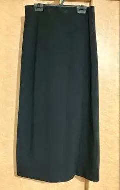 ［UNIQLO］ストレッチダブルフェイススリットスカート（丈標準）BLACK M