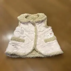 ベビーベスト うさぎ刺繍 ピンク ベージュ