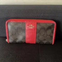 COACH 長財布 シグネチャー レッド - メルカリ