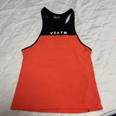 VEATM ノースリーブタンクトップ オレンジ/ブラック
