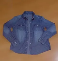 ダークブルー デニムシャツ 長袖