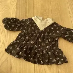 petit main 花柄コーデュロイトップス 80