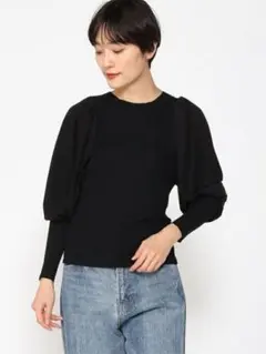 ◆ JEANASIS ジーナシス 14GチュールDパワショル リブ ニット