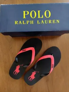 Polo Ralph Lauren ビーチサンダル 黒/赤♪新品のサムネイル