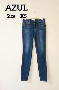 【AZUL by MOUSSY】 スキニーデニム XS ダークブルー