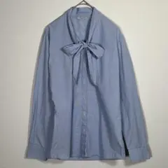 レミュー　ブラウス 　長袖　9号　リボン　ストライプ 　 オフィス　通勤