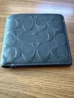 COACH 二つ折り財布 ブラック シグネチャー