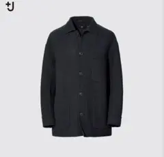 く*】様 美品　ユニクロ+J ウールブレンドオーバーサイズシャツジャケット ネイ