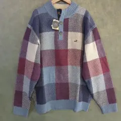 (s)新品 Crocodile　ニット　セーター　3L ファスナー付き　チェック