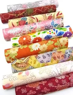 s049-c ◆正絹・着物解き・はぎれ・9枚セット