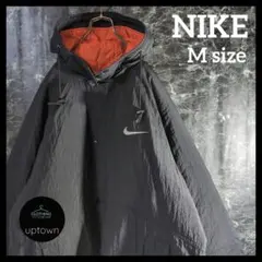 Nike 90s ソロスウッシュ 中綿 パファージャケット 黒 オレンジ裏地　M