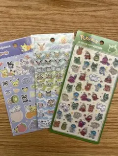 ポケモン ボンボン 3Dクリスタルステッカー 3枚セット