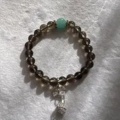 天然石❗️スモーキークォーツ、アマゾナイト、デザインブレスレット