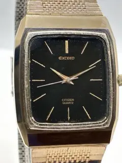 稼働 CITIZEN EXCEED 腕時計 純正一体型ベルト スクエア 3695 - メルカリ