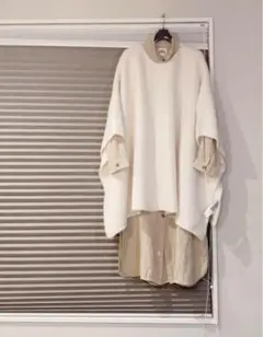 【お値下げ品】ZARAアルパカブレンド フェルトテクスチャー ニットケープ 新品
