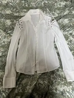 BLACKPEACENOW 編み上げ 白ブラウス