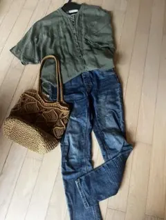 美品】 ビアズリー リネンチェックプルオーバー 近年モデル シャツ