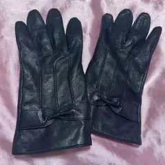 値下げ★本革 手袋 S 黒　レザー