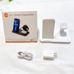 15 ワイヤレス 充電器 3in1 スマホ 時計 イヤホン iPhone