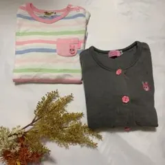 ミキハウス ロンT カーディガンセット