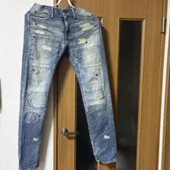 ミハラヤスヒロ　ダメージ加工ライトブルーデニム　M ジーパンのサムネイル