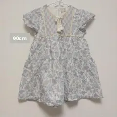 petit main ボタニカルプリント 半袖ワンピース　90cm