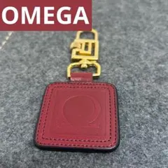 オメガ キーホルダー レザー 革 ゴールド金具 OMEGA ボルドー