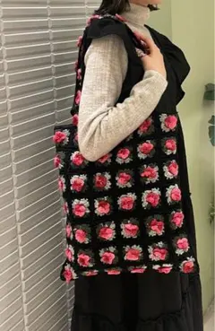 ☆ merry jenny クロシェトートバッグ 花柄 トートバッグのサムネイル