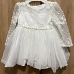 【子供用ドレス】【週末限定価格】フラワーレース刺繍エレガント長袖プリンセスドレス