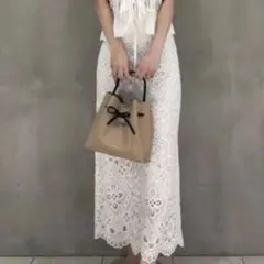 【25SSタグ付】FRAY I.D コットンエンブロイダリーナロースカート