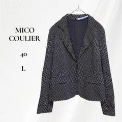 ☆ノーリーズ ミコクリエ テーラードジャケット ドット ブラック L 日本製