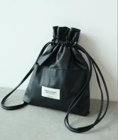 beautiful people 2WAY レザー巾着バッグ