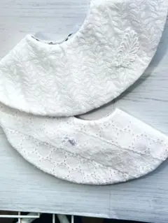 ハンドメイド レース模様のホワイトスタイ2枚セット